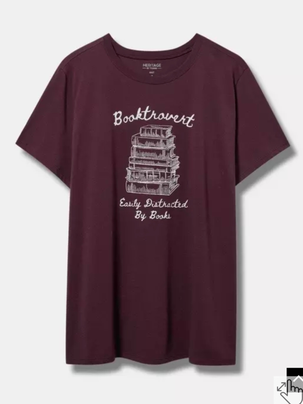 Heritage By Torrid Knit Purple BOOKTROVERT EASILY DISTRACTED Graphic Tee 4X 26